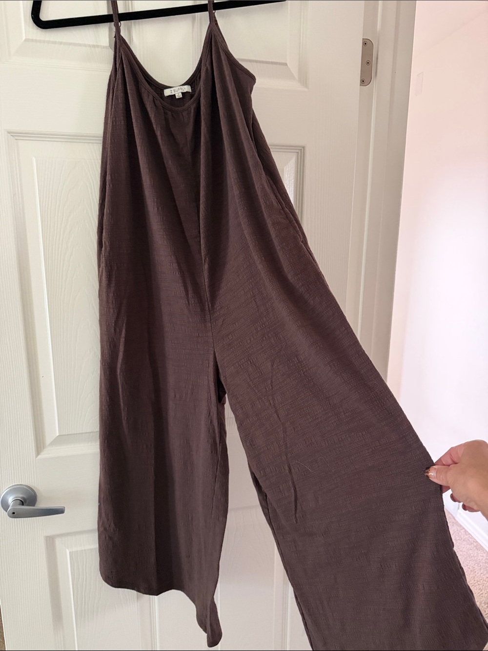 Z Supply Brown Wide-Leg Sleeveless Jumpsuit